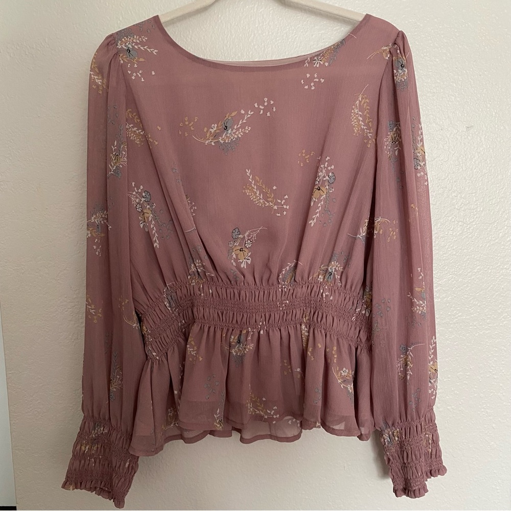 Floral Mauve Blouse